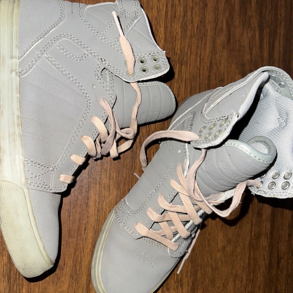 Supra Light Gray High-Top Sneakers
